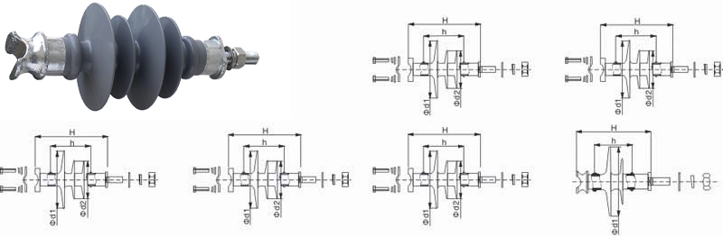 A 10kV pin type composite insulator normally consists of the following parts
